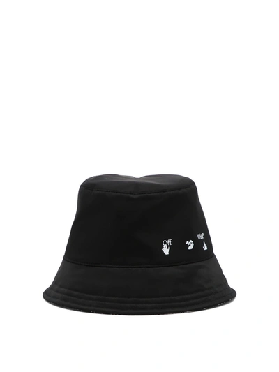 Off-white Logo-plaque Bucket Hat In Black