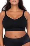 Curvy Couture Smooth Seamless Comfort Bralette In Black Hue