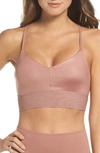 Alo Yoga Longline Sports Bra In Rosewater Glosssy / Roswater