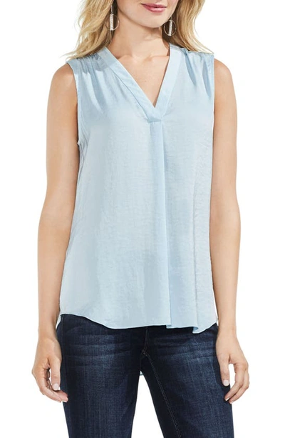 Vince Camuto Rumpled Satin Blouse In Chalk Blue