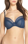 Chantelle Lingerie Chantelle Intimates Unlined Plunge Underwire Bra In Deep Blue