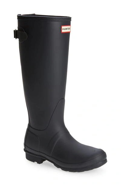 Hunter Original Tall Waterproof Rain Boot In Black/ Black Ice