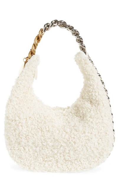 Stella Mccartney Small Fff Two-tone Chain Shoulder Bag In White
