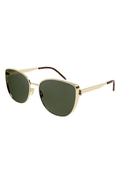 Saint Laurent 61mm Cat Eye Sunglasses In Gold