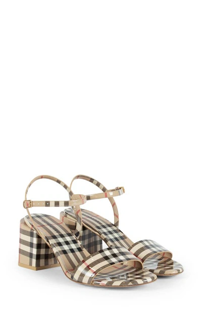 Burberry Vintage Check Patent Sandal In Multi-colored