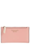 Kate Spade Small Spencer Slim Leather Bifold Wallet In Serene Pink