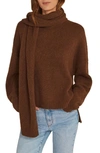 Favorite Daughter The Jamie Sweater & Scarf Set In Chocolate