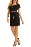 GUESS TIFFANY SHORT SLEEVE TWEED DRESS,W1BK01KAUN1