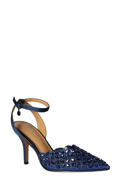 J. Reneé Kamilo Womens Satin Embellished Pointed Toe Heels In Navy