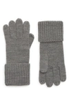 Allsaints Cuffed Knit Gloves In Grey Marl