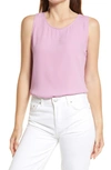Halogenr Scoop Neck Woven Shell In Pink Gale