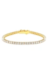 Crislu Cubic Zirconia Tennis Bracelet In 18kt Yellow Gold