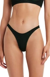 Bound By Bond-eye The Scene Ribbed Bikini Bottoms In Black/ Neon Green