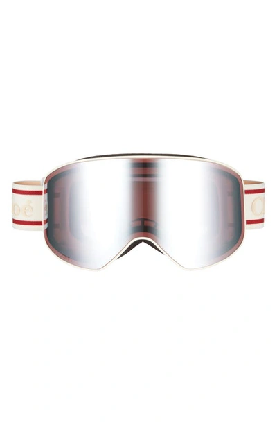 Chloé Logo Injection Plastic Ski Goggles  In White