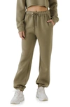 Grey Lab Drawstring Joggers In Olive