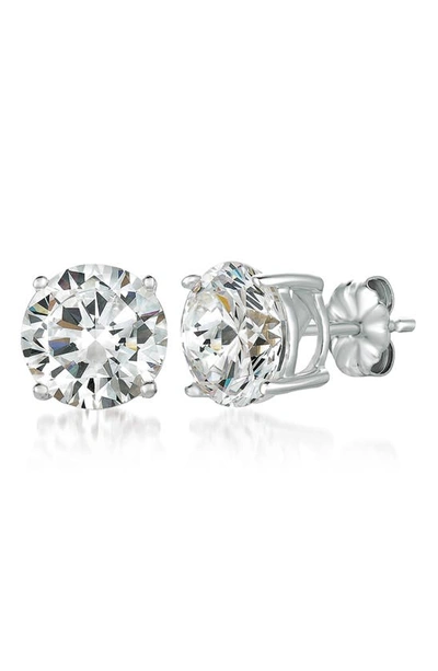 Crislu Cubic Zirconia Stud Earrings In Platinum