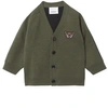 Burberry Embroidered-design Button-fastening Cardigan In Green
