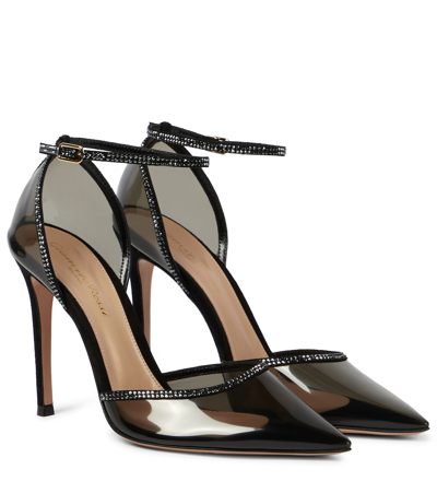 Gianvito Rossi Crystal Sabin 105 Embellished Pumps In Black