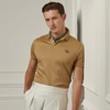 Ralph Lauren Custom Slim Fit Piqué Polo Shirt In Classic Tan