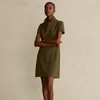 Polo Ralph Lauren Cotton Mesh Polo Dress In Expedition Olive
