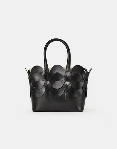 Lafayette 148 Vachetta Leather 8 Knot Tote—small-black-one