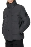 Marc New York Godwin Water Resistant Puffer Coat With Faux Fur Collar In Charcoal