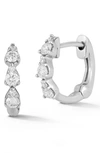 Dana Rebecca Designs Sophia Ryan Diamond Teardrop Huggie Hoop Earrings In White Gold