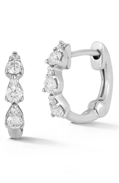 Dana Rebecca Designs Sophia Ryan Diamond Teardrop Huggie Hoop Earrings In White Gold