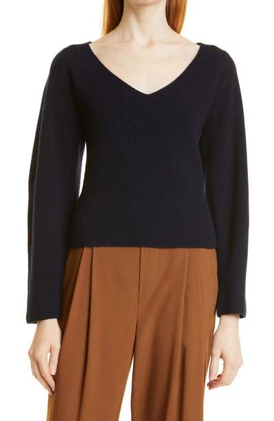 Vince Ribbed Wool And Cashmere-blend Sweater In 403cbl-coastal