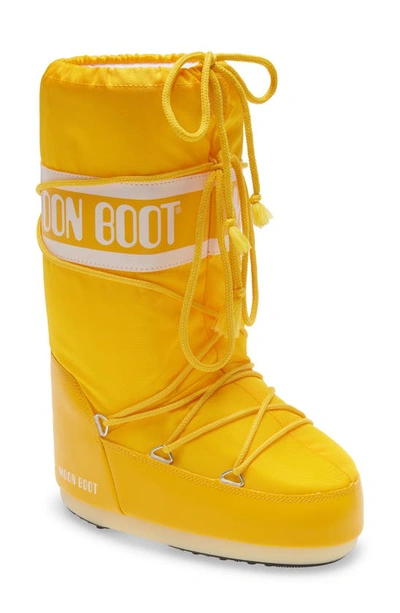 Moon Boot Water Repellent Nylon Boot In Yellow