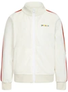 Palm Angels Side-stripe Track Jacket In White