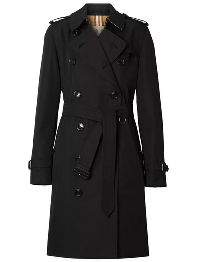 Burberry The Black Mid-length Kensington Heritage Trench Coat In Midnight