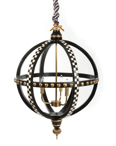 Mackenzie-childs Globe 3-light Chandelier In Black/white