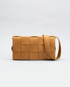 Bottega Veneta Cassette Woven Napa Crossbody Bag In Caramel