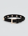 Valentino Garavani Rockstud Leather Buckle Bracelet In Nero