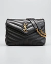 Saint Laurent Loulou Small Matelasse Calfskin Flap-top Shoulder Bag In Black