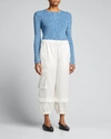 Tibi Crispy Nylon Pull On Joggers In Ivory