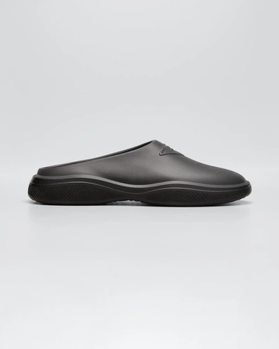 Prada Molded Rubber Comfort Mules In Nero