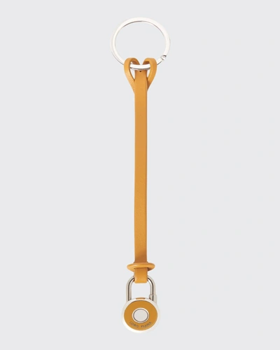 ロロ・ピアーナ チャームキーリング Loro Piana Padlock Logo Leather Charm In Citrine Quartz | ModeSens