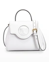 Versace Medusa Mini Tonal Leather Top-handle Bag In Optical White
