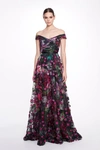 MARCHESA NOTTE A-LINE OFF THE SHOULDER GOWN,MN22SG2902B-14