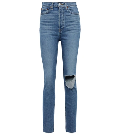 Re/done 90s Ultra High-rise Skinny Jeans In Broken Through