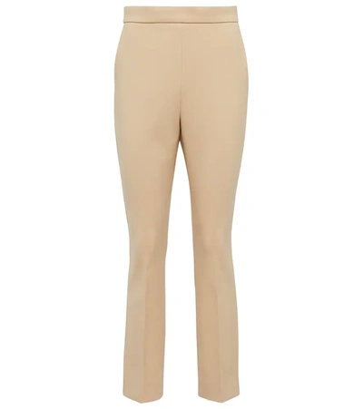 Max Mara Nepeta Wool-blend Bootcut Pants In Beige