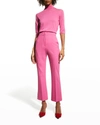 Max Mara Circeo Wool Crepe Cropped Trousers In Fuchsia