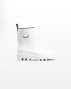 Moncler White Shiny Rubber Ginette Rain Boots In White