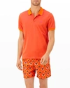 Vilebrequin Men's Organic Cotton Terry Polo Shirt In Orange