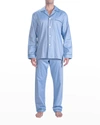 Majestic Herringbone Cotton Pajamas In Blue