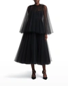 Dolce & Gabbana Layered Tulle Midi Dress In Black