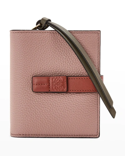 Loewe Bifold Leather Compact Wallet In 9066 Dark Blush