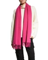 Moncler Fringe-trim Wool Scarf In Burgundy